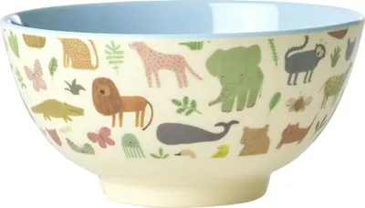 Produktbild von Rice Melamin Schüssel - Dschungel Motiv Blau 700ml