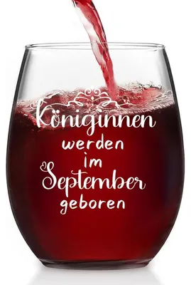 Productafbeelding van Wijnglas "Koninginnen worden in september geboren" - 15 oz, cadeau voor een verjaardag voor vrouwen