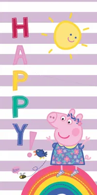 Produktbild von Peppa Wutz Pig Badetuch Happy 75x150