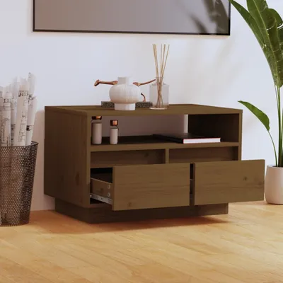 Produktbild von The Living Store TV-Schrank Honigbraun 60x35x37 cm Massivholz Kiefer