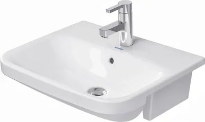 Produktbild von Duravit Halbeinbauwaschtisch DURASTYLE mit Überlauf, Hahnlochbank, 550 x 455 mm, 1 Hahnloch weiß
