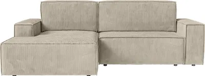 Produktbild von FEDVE Ecksofa Kokko mit Cordbezug mit Schlaffunktion, Beige