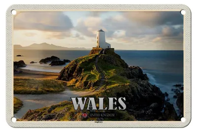 Produktbild von Blechschild Reise 18x12cm Wales United Kingdom Anglesey Insel Meer