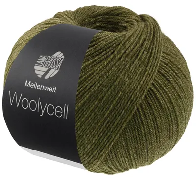 Produktbild von Lana Grossa Meilenweit 100 g WOOLYCELL 4-fach Sockengarn ohne Polyamidanteil 400 m Farbe 017 - Olivgrün