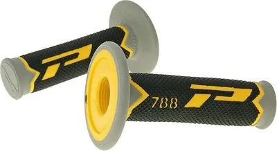Zdjęcie produktu dla Griffe Satz ProGrip 788 MX, trójwarstwowe, żółte, o długości 115 mm, przeznaczone do skuterów Vlosolex i Mobylette