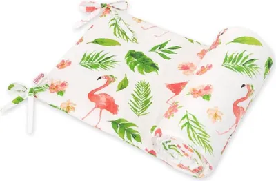 Produktbild von Kinderbettnestchen, Bedomrander – Antiallergisch, optimaler Schutz für das Kinderbett, Coral Flamingo