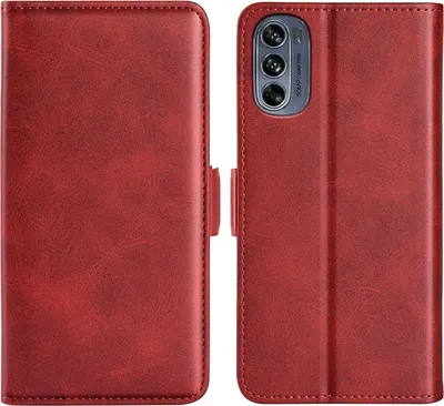 Produktbild von Mobigear Slim Magnet  Motorola Moto G62 Hülle Klapphülle Geldbörse - Rot