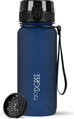 Zdjęcie produktu dla Butelka na napoje uberBottle softTouch z sitkiem 650 ml / Sapphire Blue / 720DGREE