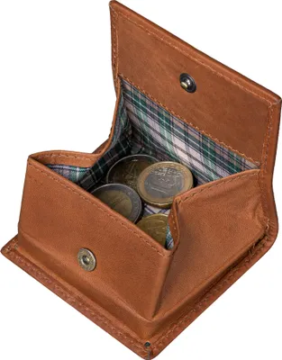 Produktbild von Benthill Mini Münzbörse Echt Leder | Kleine Minibörse für Münzgeld | Kleingeldschütte für Münzen | Wiener Schachtel