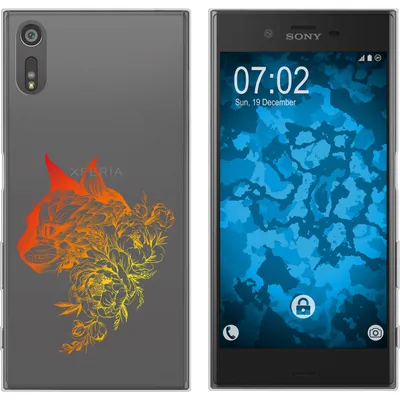 Produktbild von PhoneNatic Case kompatibel mit Sony Xperia XZs Silikon-Hülle Floral Katze M2-2