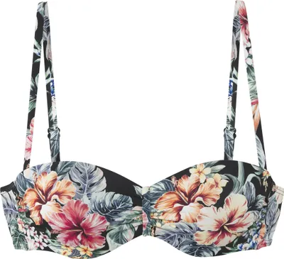 Produktbild von LASCANA Bügel-Bandeau-Bikini-Top Salsa schwarz bedruckt Größe 40 Cup D
