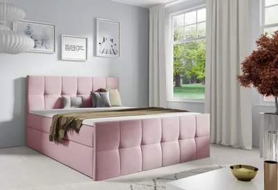 Produktbild von Doppelbett CHLOE – 140x200, rosa + GRATIS-Topper
