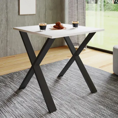 Produktbild von XonaX Esstisch 80x80cm weiß, schwarz.