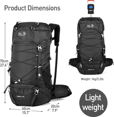 Produktbild von 50L wasserdichter Wanderrucksack für Reisen, Camping, Bergsteigen, Outdoor-Sport, Tagesrucksack