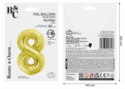 Image de Ballon en aluminium B&C, couleur or clair, 85 cm - Godan