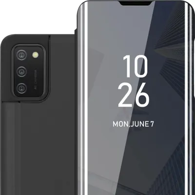Obrázek produktu pro Cadorabo Pouzdro na mobilní telefon pro Samsung Galaxy A02s v černém krytu Zadní kryt Ochranné pouzdro Book Case Booklet