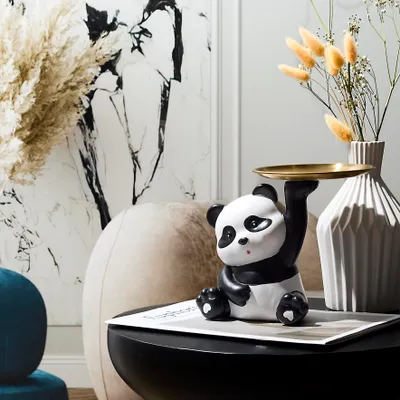 Image de Statue - THE CONCEPT FACTORY - Kawaii - Vide-poche - Noir et Blanc et Or