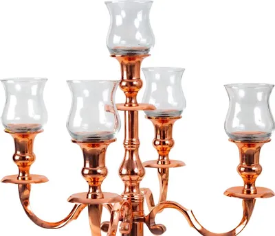 Produktbild von 5er- Set Glasaufsatz für Kerzenständer Kerzenleuchter Aufsatz Windlicht