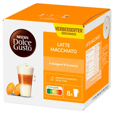 Image de Nescafé Dolce Gusto Latte Macchiato, Café, Capsule de café, 16 capsules (8 portions)