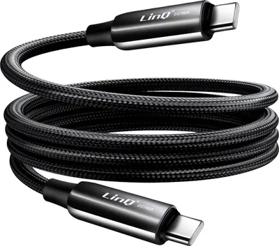 Immagine prodotto di LinQ, cavo da USB-C a USB-C 4A Power Delivery 80W in nylon 1,2 m, nero