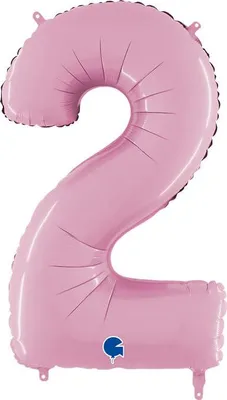 Zdjęcie produktu dla Balon Foliowy Cyfra 2 Różowa Pastel Pink, 66 cm Grabo