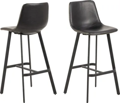 Image de Oregon Tabouret de bar avec coutures contrastées crème, noir.