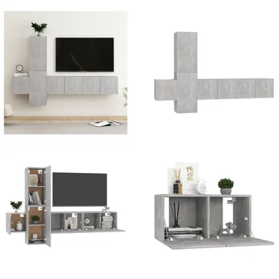 Obrázok produktu pre vidaXL 5 ks TV skrinka sada betón sivé drevo - TV skrinka - TV skrinky - HiFi skrinka - HiFi skrinky