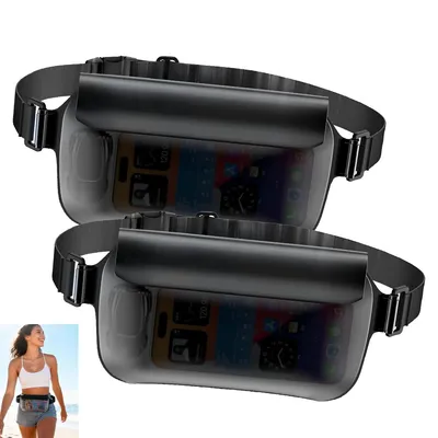 Produktbild von Wasserdichte Hüfttasche,Passhülle und Handtasche, 0.8l wasserdicht, Unterwasser-Handytasche,TPU Dry Bag, ideal für Tauchen, Schwimmen,Kajak (2er-Set)