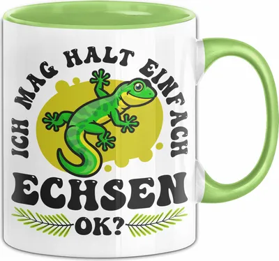 Produktbild von Echsen-Liebhaber Tasse Geschenk Ich Mag Halt Einfach Echsen Ok Geschenkidee Reptilien Geburtstag Kaffee-Becher (Grün)