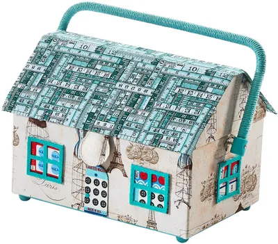 Produktbild von Lockardi Nähkästchen Nähkorb Nähkörbchen Nähkasten - HOUSE - 27x20x20 cm