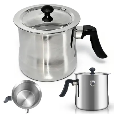 Melkpan mit Deckel, doppelwandig, Edelstahl, 1,5 l, für alle Herdarten
