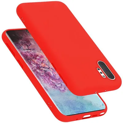 A red phone case is shown on a white background, with a phone partially visible underneath.