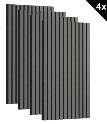 Image de ACXIN Panneaux acoustiques muraux en MDF, lot de 4, 120 x 60 cm, 2,88 m² : panneaux acoustiques, panneaux d'insonorisation, absorbeurs acoustiques, revêtement mural pour salon, bureau, home cinéma, chêne noir