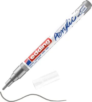 Zdjęcie produktu dla Marker akrylowy edding 5300 srebrny drobnoziarnisty opakowanie 10 szt