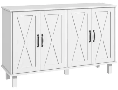 Produktbild von Buffetschrank - Aufbewahrungsschrank - Anrichte - Wandregal - Küchenschrank - Weiß - 120x37x75 cm - Verstellbare Einlegeböden