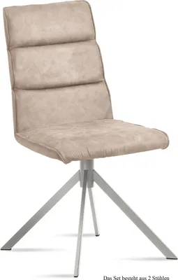 Produktbild von Esszimmerstuhl (2er-Set) Dorkas 47x92x60 Edelstahl/Natur