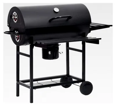 Produktbild von Grillwagen mit Rädern und Ablagen, Schwarz, Stahl, 115x85x95 cm, 17,8 KG