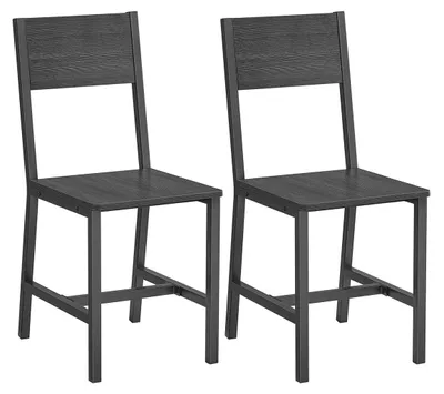 Zdjęcie produktu dla 2 krzesła do jadalni – nowoczesne, wykonane z płyty wiórowej i stali, ergonomiczne – wymiary: 36 x 46,6 x 87,1 cm