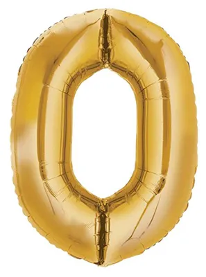 Produktbild von Folienballon, 80 cm, gold, Ziffer "0"