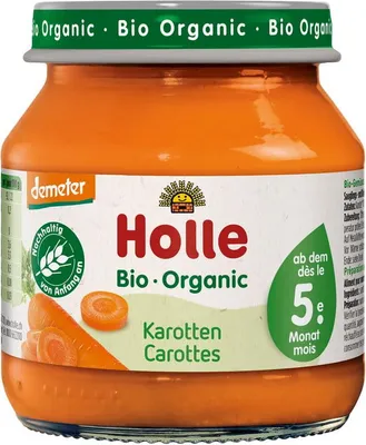 MARCHEW BEZ DODATKU CUKRÓW BEZGLUTENOWA OD 5 MIESIĄCA DEMETER BIO 125 g (SŁOIK) - HOLLE