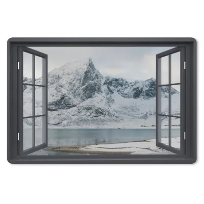 Produktbild von MuchoWow® Schreibtischunterlage Aussicht - Winter - Berg 60x40 cm - XXL Mauspad - Großes Mauspad
