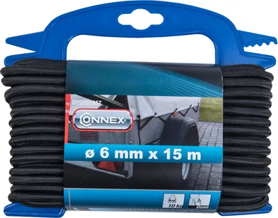 Produktbild von CONNEX PP Gummiseil 6 mm × 15 m, schwarz, Retraktor DY2701857
