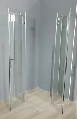 Produktbild von Duschkabine 75x90x185 cm Pendeltür/Scharniertür, Duschabtrennung  Eckdusche Eckeinstieg ESG