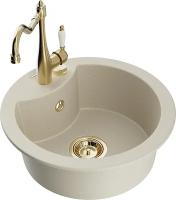 Immagine prodotto di Mexen Diego lavello da cucina in granito 1 vasca con miscelatore Carla, beige - 6512-69-670700-50
