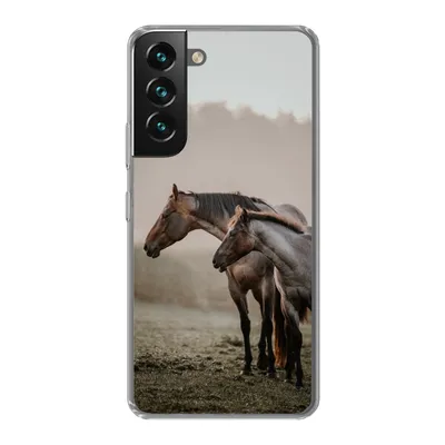 Produktbild von MuchoWow® Handyhülle Schutzhülle Hülle für Samsung Galaxy S22 Pferde - Nebel - Wiese Silikon Softcase Handy Hülle - Mobiltelefonhülle