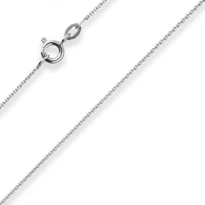 Produktbild von 1,1mm Rund-Ankerkette Goldkette Collier Halskette aus 333 Gold Weißgold 50cm