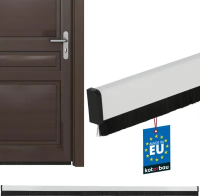 Produktbild von KOTARBAU® Bürstendichtung 1 m Absenkdichtung für Türen Automatisch Türdichtung 18 mm Zugluftstopper für Türen Türbürstendichtung Insektenschutz Tür Windschutz PVC Weiß