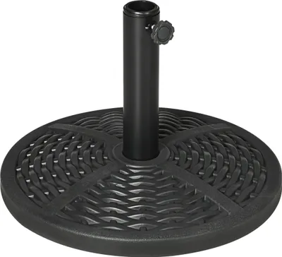 Produktbild von Outsunny Sonnenschirmständer aus Beton, Schirmständer mit Stahlrohr, Rund Schirmhalter, Schirmgewicht, Ständer für Sonnenschirm Ø38/48 mm, für Balkon, Terasse, Garten, Schwarz