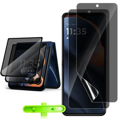 Produktbild von [2 Stück gehärtetes Glas mit 9H Härtegrad + flexible TPU-Folie für Motorola Razr 60 5G, Schutzfolie für den Bildschirm, die vor neugierigen Blicken schützt, Schutzfolie für den Bildschirm, die die Privatsphäre schützt, für Motorola Razr 60 5G]