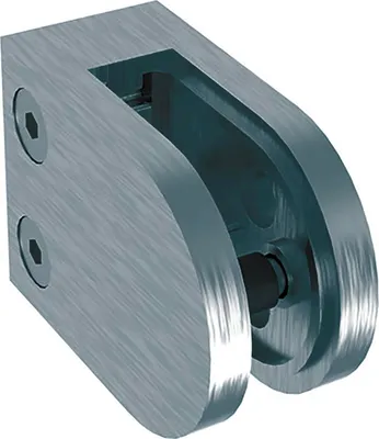 Produktbild von ECONOMY Glasklemmbeschlag Mod. 22 für Vierkantrohr, rund 63 x 45 x 28 mm, Zink